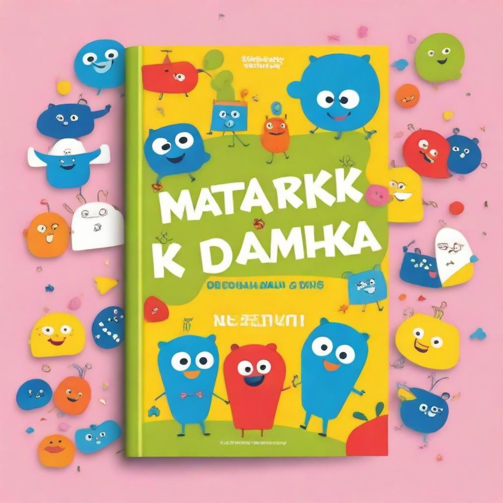 A colorful and engaging book cover for a pre-school kids' book titled 'Matematyka dla dzieci'