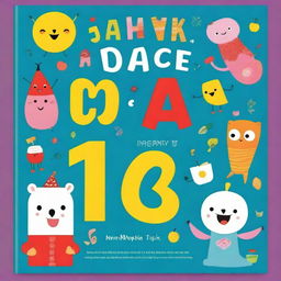 A colorful and engaging book cover for a pre-school kids' book titled 'Matematyka dla dzieci'