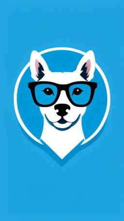 A 'Glampet' logo with the company name, featuring a fashionable cat and dog wearing glasses against a sky-blue background