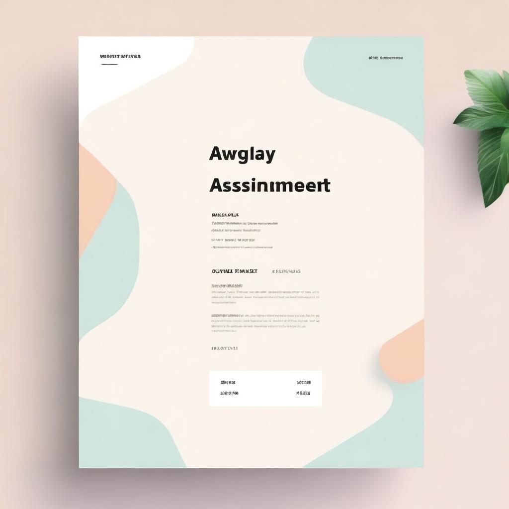 Create an assignment cover page with a clean and professional design