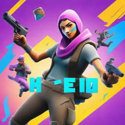 A character in Fortnite style is shooting while a text overlay says 'Hice 10 kils'