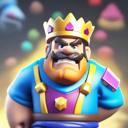 A detailed and vibrant miniature of a Clash Royale character, showcasing intricate details and bright colors