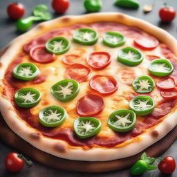 A detailed and appetizing image of a pizza