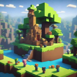 A vibrant and detailed image set in the Minecraft universe