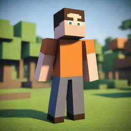 A detailed image of a Minecraft villager character