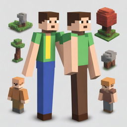 A detailed image of a Minecraft villager character