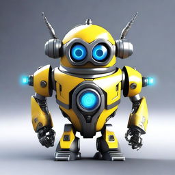 Create an image of a Paragon mecha minion, a small robotic character with advanced mechanical features and a sleek, futuristic design