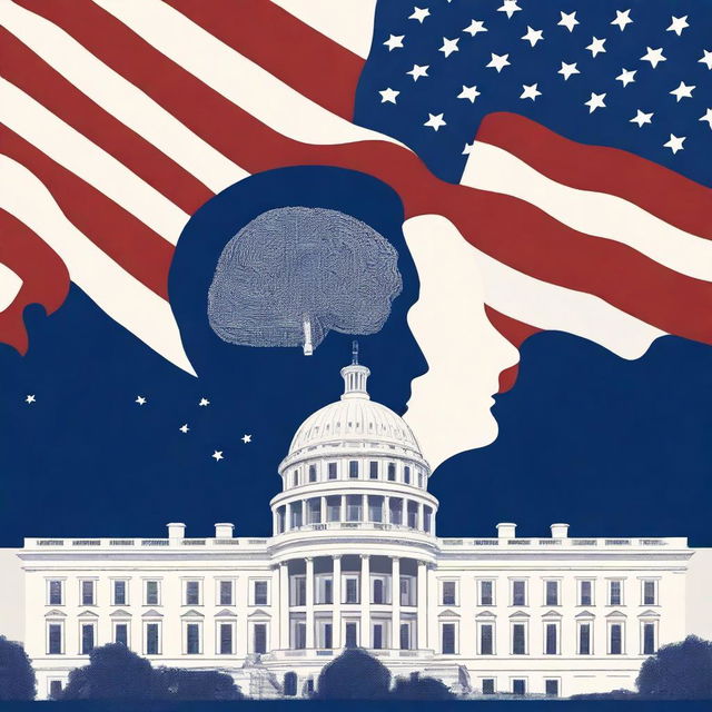 Create a book cover for a historical survey of US presidential mental health