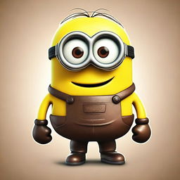 A humorous depiction of a brown poop emoji styled as a Minion from the Despicable Me franchise