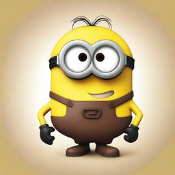 A humorous depiction of a brown poop emoji styled as a Minion from the Despicable Me franchise