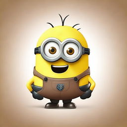 A humorous depiction of a brown poop emoji styled as a Minion from the Despicable Me franchise