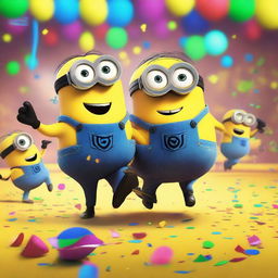 A vibrant and energetic scene from 'Minions The Series Episode 1: The Club's Awake with DJ Carl'