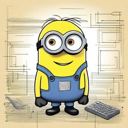 A fun and quirky image featuring a Minion character from the Despicable Me series