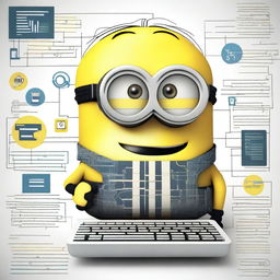 A fun and quirky image featuring a Minion character from the Despicable Me series