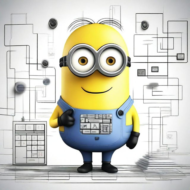 A fun and quirky image featuring a Minion character from the Despicable Me series