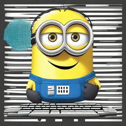 A fun and quirky image featuring a Minion character from the Despicable Me series