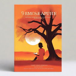 A book cover featuring a sunset in shades of orange, gold, and yellow