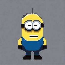 An 8-bit pixel art depiction of a Minion from Despicable Me dressed as a sway master