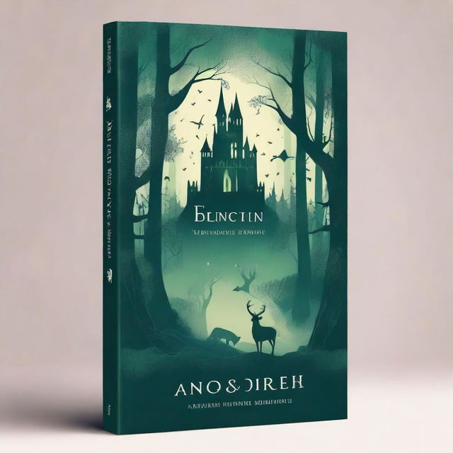 A beautiful and captivating book cover featuring an enchanting forest with mystical creatures and a glowing pathway leading to an ancient castle