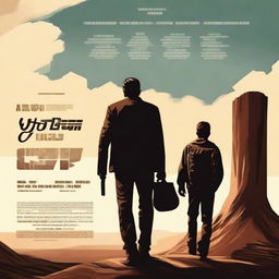 Create a movie poster featuring a father and his 18-year-old son