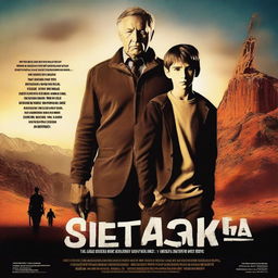 Create a movie poster featuring a father and his 18-year-old son