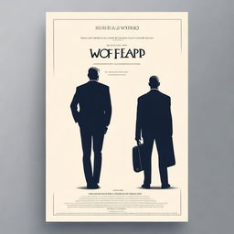 Create a modern, classy movie poster featuring a father and his 18-year-old son