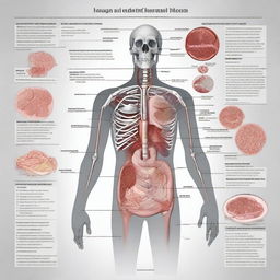 An educational illustration showing the impacts of heavy metal poisoning on human health and potential solutions