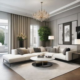 Create an interior design based on a provided photo and specific furniture pieces