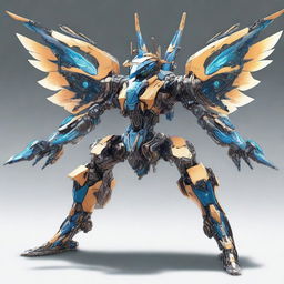 A combat mecha piloted by a fairy, featuring intricate mechanical details and ethereal elements