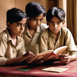 Three boys find a mysterious book in their house that reveals secrets about Indian history