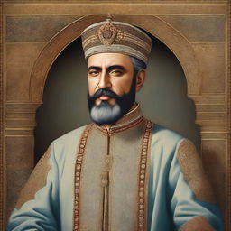 A detailed and realistic portrait of Jahan Shah, the ruler of the Kara Koyunlu