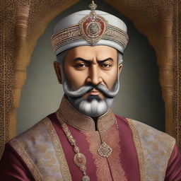 A detailed and realistic portrait of Jahan Shah, the ruler of the Kara Koyunlu