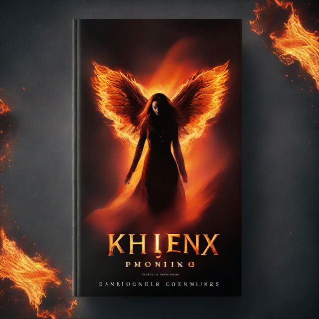 A fantasy thriller suspense book cover with the title 'Dark Phoenix'