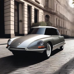 Create an image of a modernized Citroen DS for the year 2020