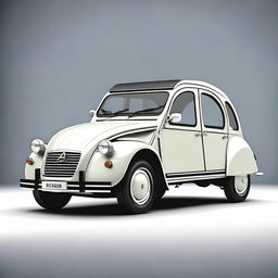 A modern and stylish redesign of the classic Citroen 2CV, blending vintage charm with contemporary aesthetics