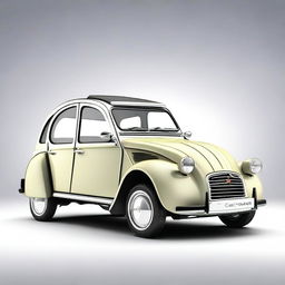 A modern and stylish redesign of the classic Citroen 2CV, blending vintage charm with contemporary aesthetics