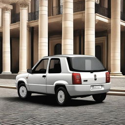 A modern restyling of the classic Fiat Uno, featuring sleek lines, contemporary design elements, and advanced technology