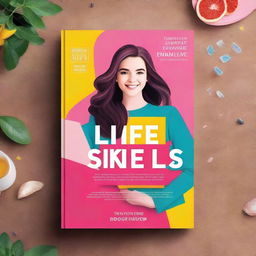 Create an ebook mockup cover titled 'Essential Life Skills for Teen Girls'