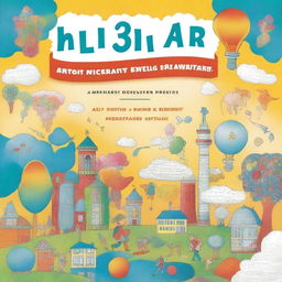 Create a book cover for children aged 12 about the importance of air for humans, the properties of air, the components of air, candle combustion, and the respiratory system