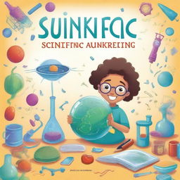 Create a book cover for a scientific awakening book dedicated to children aged 12