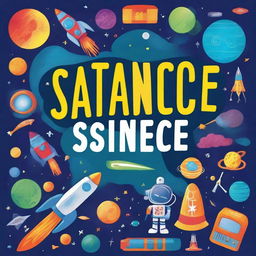 Create a book cover for a science education book aimed at 12-year-old children