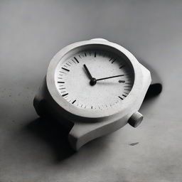 Design a watch dial made of concrete, inspired by brutalist architecture