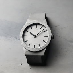 Design a watch dial made of concrete, inspired by brutalist architecture