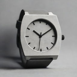 Design a watch dial made of concrete, inspired by brutalist architecture