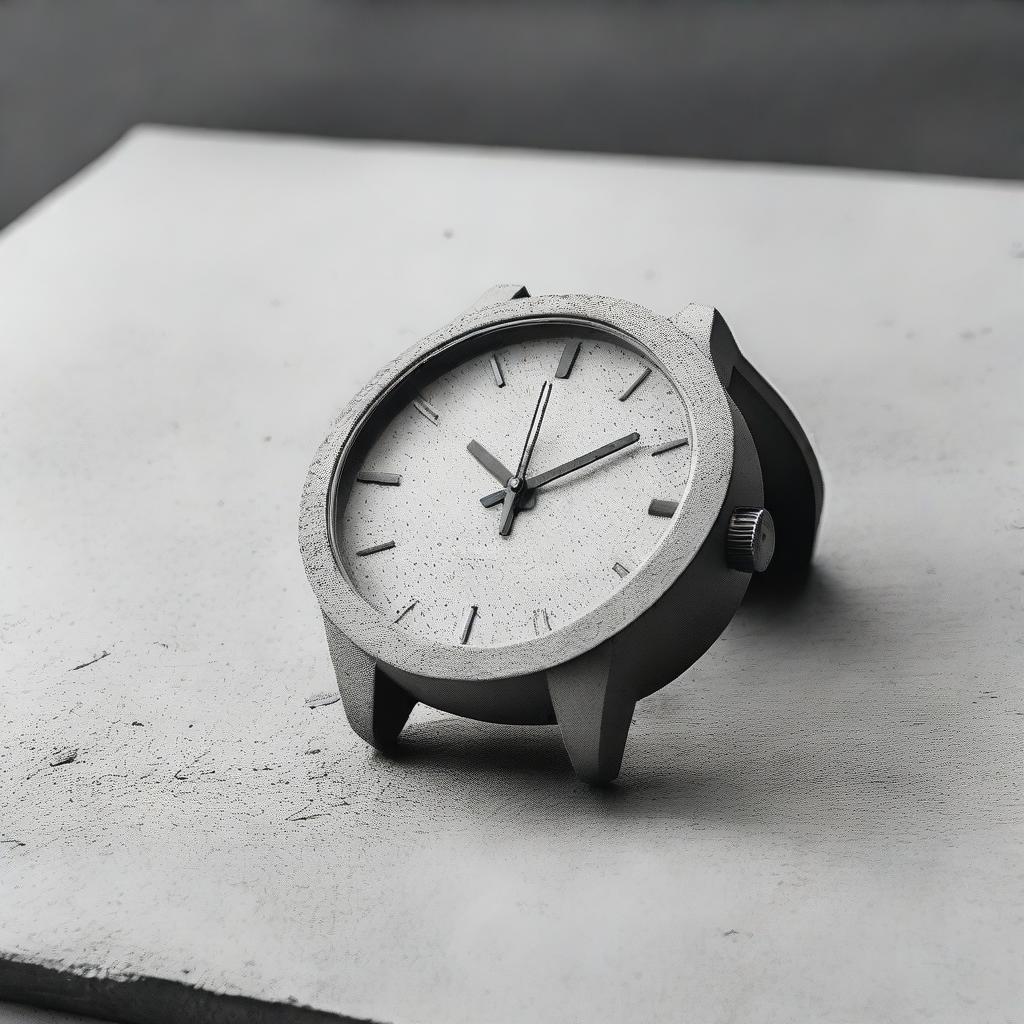 Design a watch dial made of concrete, inspired by brutalist architecture