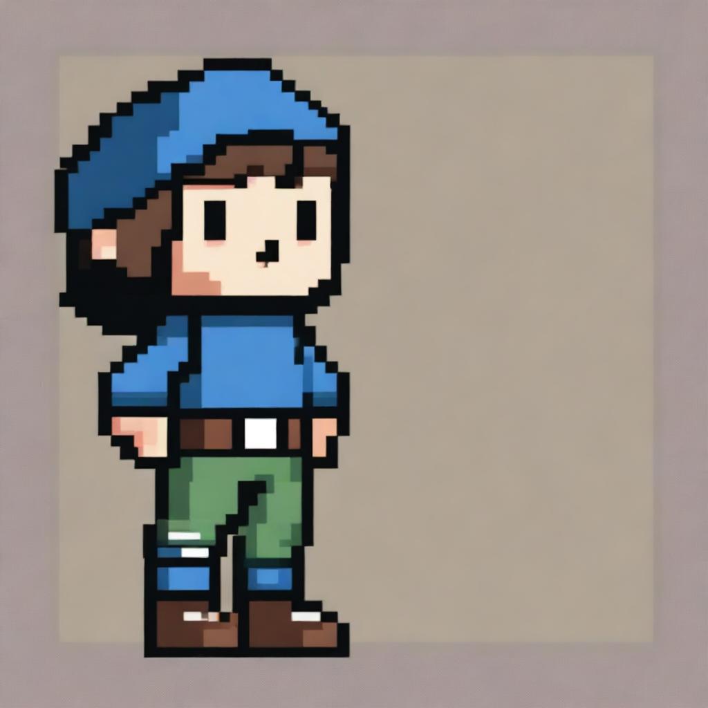 A normal character in pixel art style