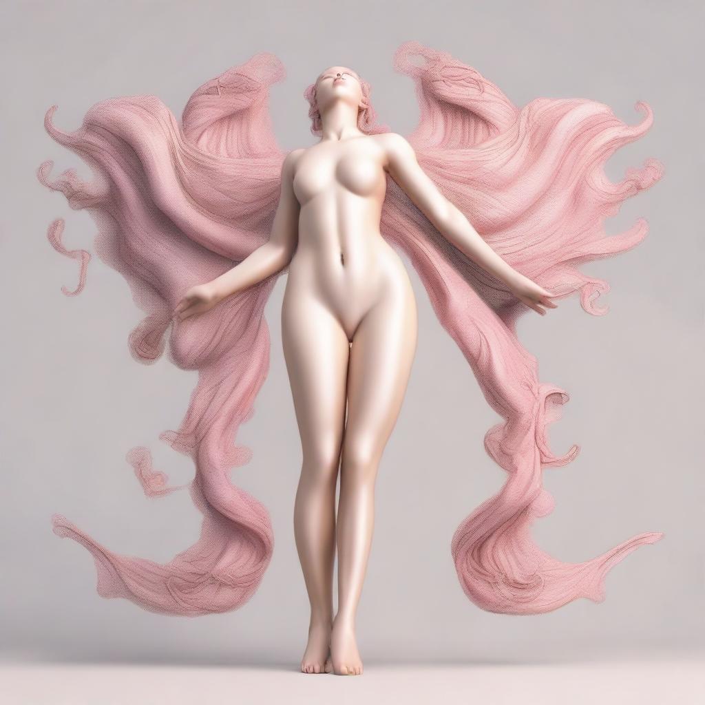 Create a delicate and intricate yonic symbol with a realistic portrayal of a fanny