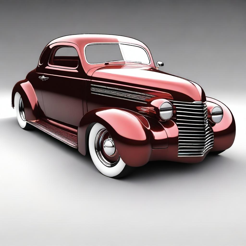 Create a custom car design of a 1939 Chevrolet coupe