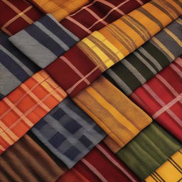 A detailed image showcasing a variety of plaid patterns in different colors and styles