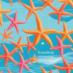 Create a book cover featuring starfish